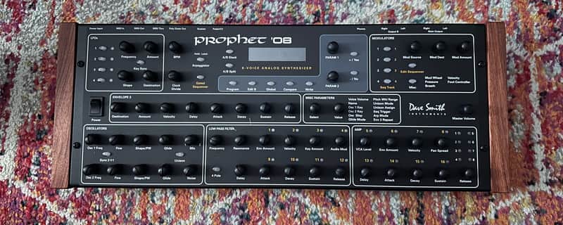 Dave Smith Instruments Prophet 08 PE Desktop 8-Voice Desktop Synthesizer 2012 - 2016 - Black with Wood Sides image 1
