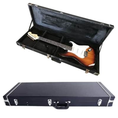 Hard Case Wooden Hard-Shell For Gst Gtl 170 Sg Electric Guitar With Lock - Black image 1