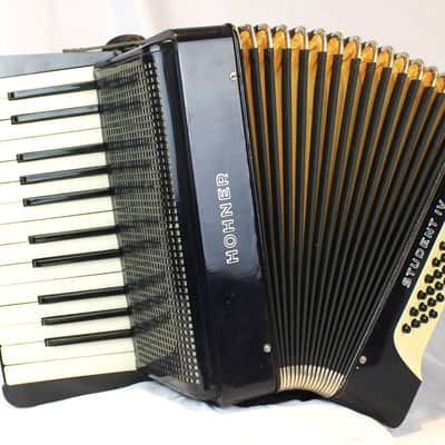 5897 - Black Hohner Student IV Piano Accordion MM 25 32 image 1