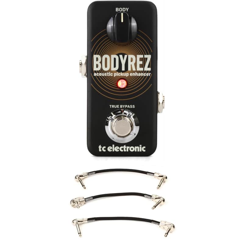 TC Electronic BodyRez Acoustic Pickup Enhancer Pedal with 3 Patch Cables image 1