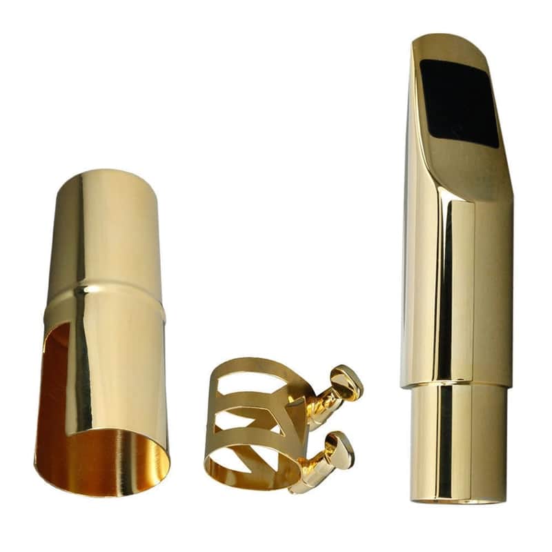 Saxophone Metal Mouthpiece 14k Gold Plated with Ligature and Cap New image 1