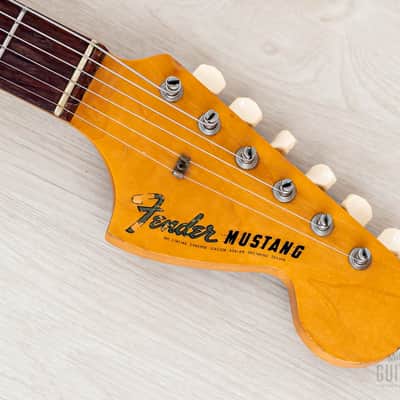 1968 Fender Mustang Vintage Offset Guitar Daphne Blue w/ Case image 4