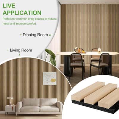 2 Pack Wood Panels For Wall, 48" X 24" Wood Slat Acoustic Panels, Acoustic Wall Panels For Interior Wall Decor, Sound Absorbing Wall Panels For Noise Reduction And Decoration, Ashen Oak image 5