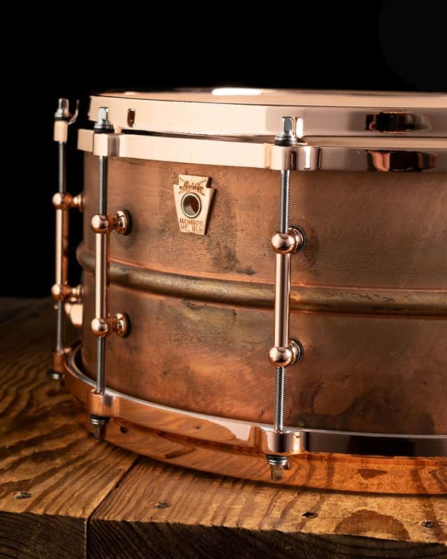 Ludwig LC663TC Copper Phonic 6.5x14" 10-Lug Snare Drum with Tube Lugs 2022 - Present - Raw Copper with Copper Plated Hardware image 1