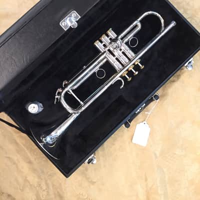 Musikwerks NEW Pro Trumpet-Solid Silver Leadpipe-Silver Plated-One Piece Bell-NICE! image 2