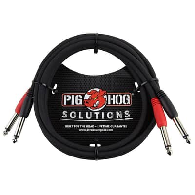 4 Pack Pig Hog 10Ft Solutions Dual Cable 1/4" Mono Male PD-21410 Lifetime Warranty image 2