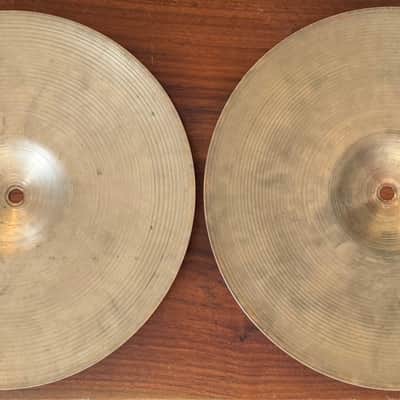Exc 50’s Zildjian 13" A. Zildjian Small Stamp Hi-Hat Cymbals (Pair) 550g top 600g bottom image 2