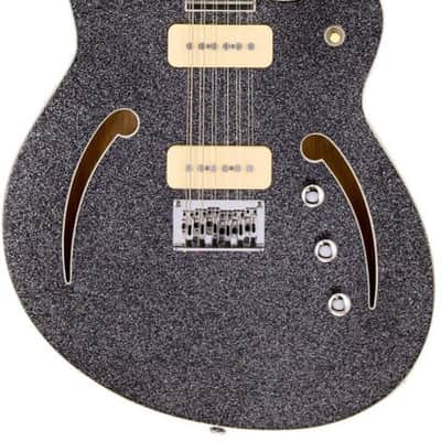 Reverend Airwave 12-string Electric Guitar - Black Sparkle image 2