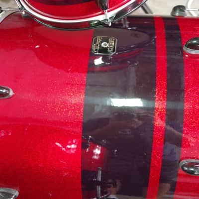 Gretsch 3 piece Catalina club red sparkle drum kit set 2000 Red Sparkle image 5