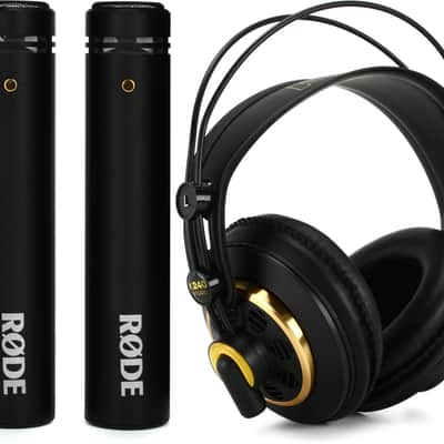 Immagine Rode M5 Small-diaphragm Condenser Microphone - Matched Pair Bundle with AKG K240 Studio Semi-open Pro Studio Headphones - 1