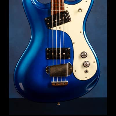 Mosrite 'Custom' Ventures Bass 1966 Metallic Blue Floral image 2