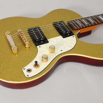 Musicvox Spaceranger Gold Sparkle "Goldmember" Electric Guitar image 10