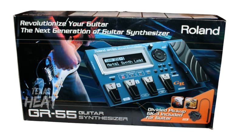 New Open Box Roland GR-55 Guitar Synthesizer Blue complete with GK-3 pickup image 1