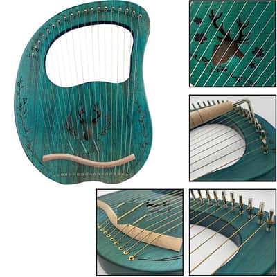 Lyre Harp, 19 Metal Strings Maple Saddle Mahogany Body Lyra Harp with Bag key included image 3