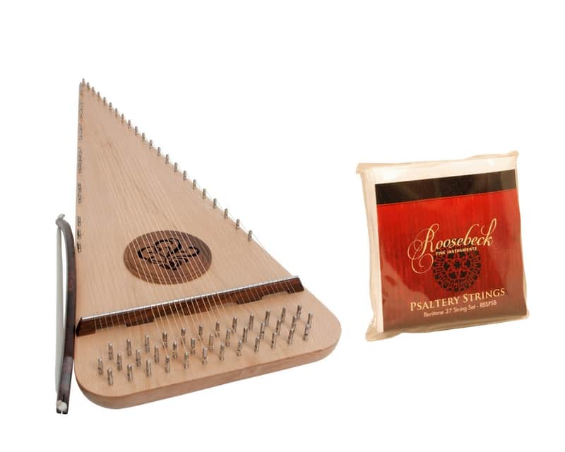 Roosebeck Right Hand Handed Rounded Baritone Psaltery & Bow + Extra Replacement Strings Set image 1