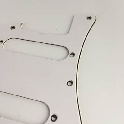 Lefty Vintage Style Beveled Edge Strat Pickguard Aged Custom Strat Style 3 Ply Relic White Left Micro Pots #3 image 7