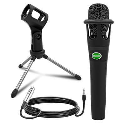 5 Core Podcast Equipment Bundle w Cardioid Dynamic XLR Microphone Mini Desk Stand XLR to 1/8” Cable image 2