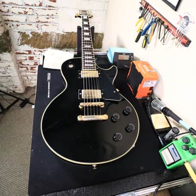 1989 Epiphone Les Paul Custom LPC-80 Open Book Ebony 1st Year image 16