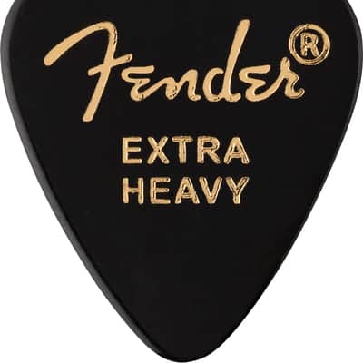Fender 351 Classic Celluloid Guitar Picks- BLACK, EXTRA HEAVY, 12-Pack image 1