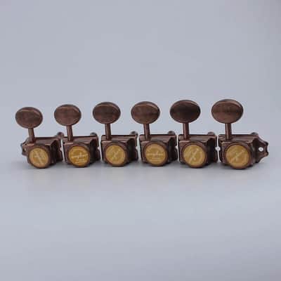 Vintage Bronze Tele Strat Style Guitar Locking Tuning Pegs Machine Heads Keys image 1