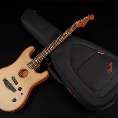 2020 Fender American Acoustasonic Stratocaster - Transparent Sonic Blue | USA Thinline Hollowbody Hybrid Electro Acoustic Guitar Fishman Pickup 2.39kg | CoA image 20