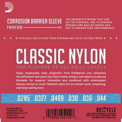 D'Addario EJ27H Student Nylon Classical Guitar Strings Hard Tension image 2