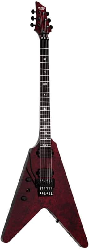 Schecter V-1 Floyd Rose Apocalypse Red Reign Left-handed image 1