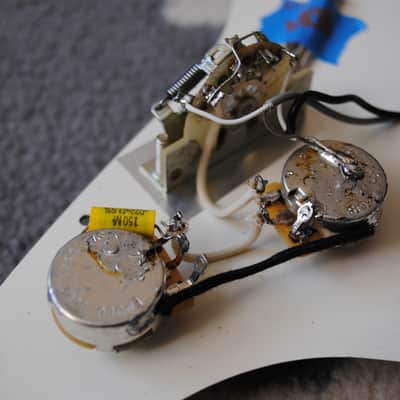 Gretsch Filtertron pickups on fully wired Stratocaster Pickguard image 6