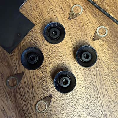 Original 1974 Gibson SG bundle: pickguard, poker chip, one pickup ring, 4 speed knobs, 4 pointer washers, period screws image 8