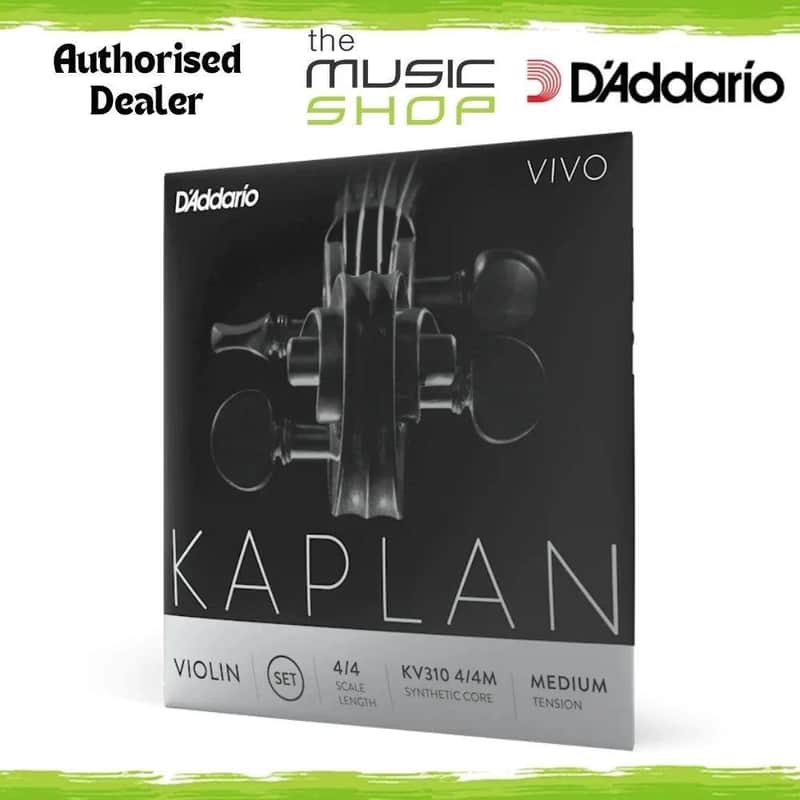 D'Addario Kaplan Vivo Violin String Set, 4/4 Scale, Medium Tension - KV310 4/4M image 1