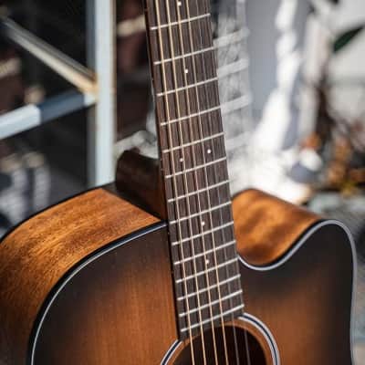 Cort Core DC Dreadnought Acoustic-Electric, Mahogany Open Pore Black Burst w/Case image 4