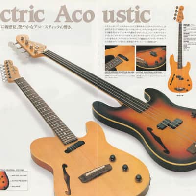 Fender PBAC-100 FL Electric-Acoustic Fretless Precision Bass MIJ 1992 - 1994 - Vintage Natural image 12