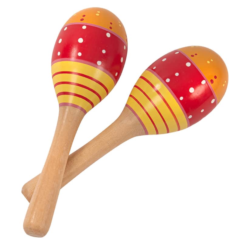 PP World PP World 'Early Years' Wooden Maracas ~ Red / Yellow