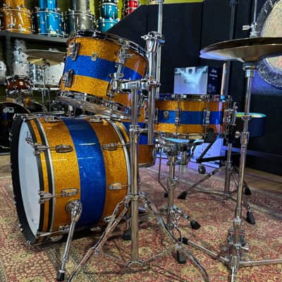 Ludwig Classic Maple Limited Edition 3-Piece Shell Kit, Blue Gold Blue Sparkle (L84233AX3AWC) image 3
