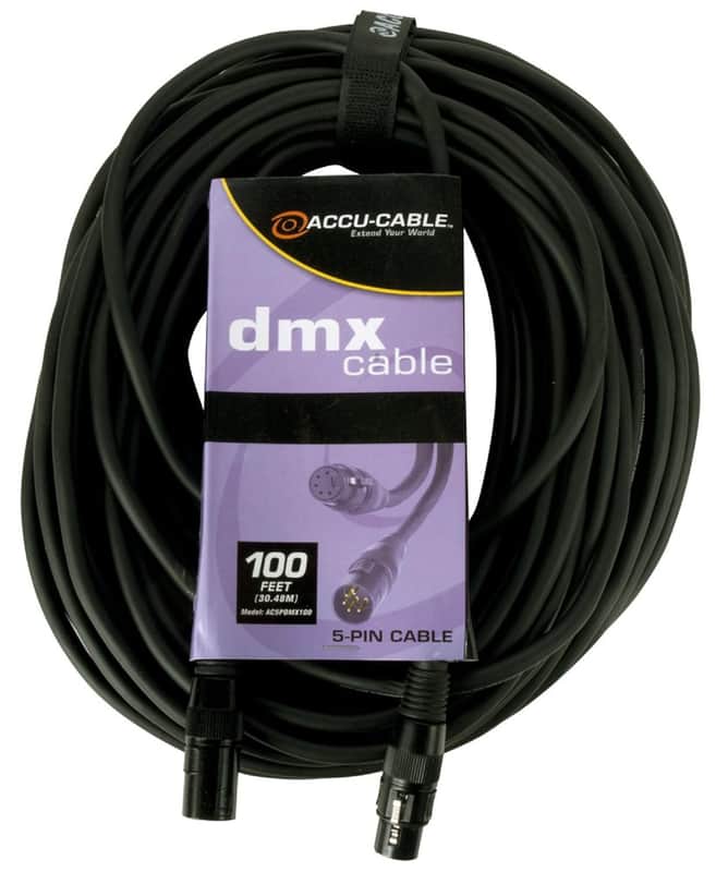 ADJ Products AC5PDMX100 100 Foot, 5 PIN DMX Cable, Black