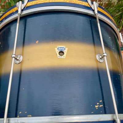 1950s-1960s Ludwig Transition Badge 12x20 Bass Drum Dark Blue / Gold Duco image 3