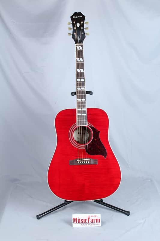 Epiphone Hummingbird Artist Dreadnought Acoustic Guitar Flame