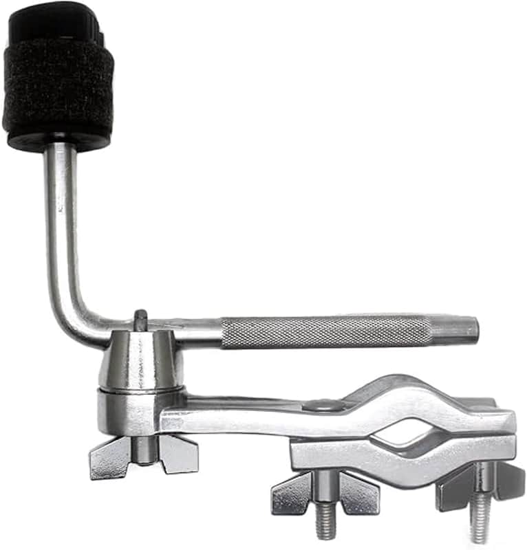 Cymbal L-Arm Rod with Bracket Holder Extension Arm Attachment, Cymbal Boom Arm with Drum Set Mounting Clamp, Cymbal Stand Clamp with Boom Arm for Drum Set Accessories Silver image 1