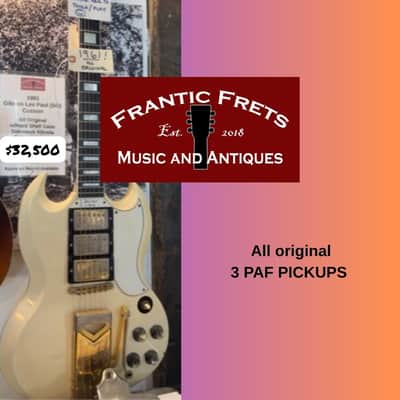 1961 Gibson Les Paul (SG) Custom All Original 3 PAF Pickups Polar White with Sideways Vibrola image 1