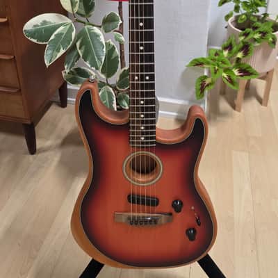 Fender American Acoustasonic Stratocaster 2020 BRAND NEW Sunburst Mahogany Body Spruce Top Semi-Hollow Body USA Fishman Piezo Noiseless Pickup Acoustic-Electric Guitar image 7