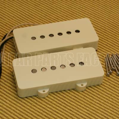 099-2239-000 Fender '65 American Jazzmaster Guitar Pickup Set  Aged White Covers image 1