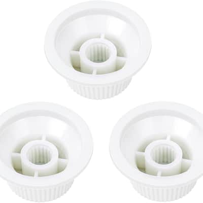 18-Spline Electric Guitar Control Knobs 2 Tone and 1 Volume Knobs Metric 6mm (15/64") Speed Knobs Top Hat for Squier Strat ST Electric Guitars Pack of 3 JT/XN-04 White with Golden Number image 4