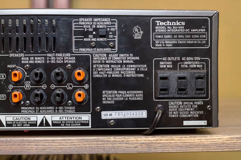 Technics SU-V6X ステレオインテグレーテッドDCアンプ TECHNICS SU-V6X Integrated Stereo DC Amplifier AC100V 50Hz/60Hz