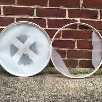 X2 14” Heads Vintage Yamaha U2 BA Snare Batter Head 1980s Heavy Aged Relic Made by Remo Art Project image 6