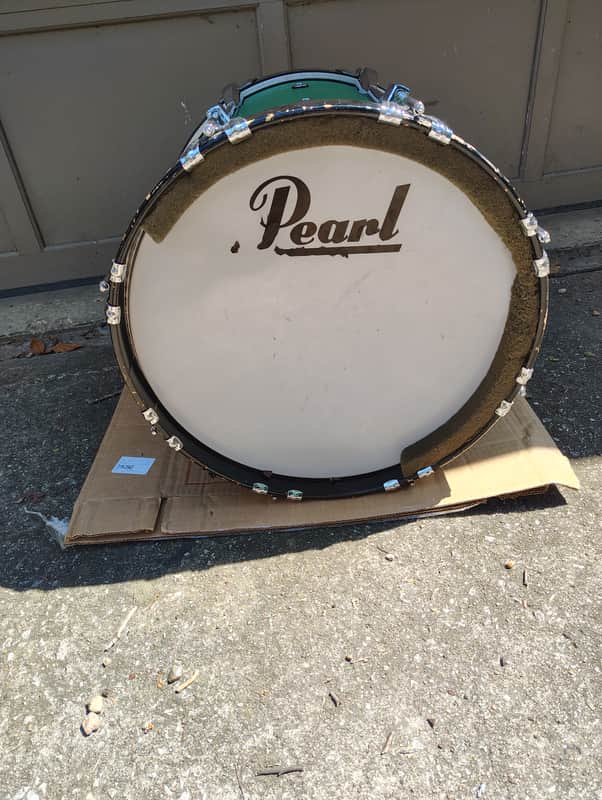 14"(Depth)x 18"(Diameter) Marching Bass Drum - Green image 1