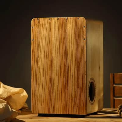 U-Turn Cajon 49 Premium Zebrawood-Optik mit seitlichem Schallloch image 2