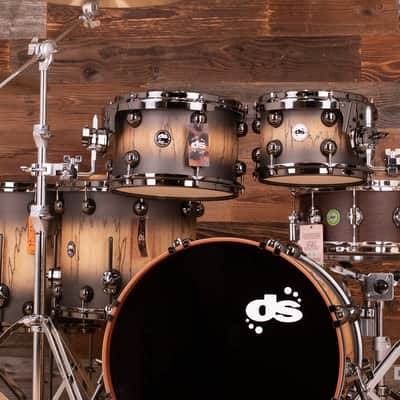 DS REBEL CUSTOM SHOP 5 PIECE DRUM KIT, ALL MAPLE SHELL, BLACK TO NATURAL FADE OVER EXOTIC FOSSIL BEECH image 14