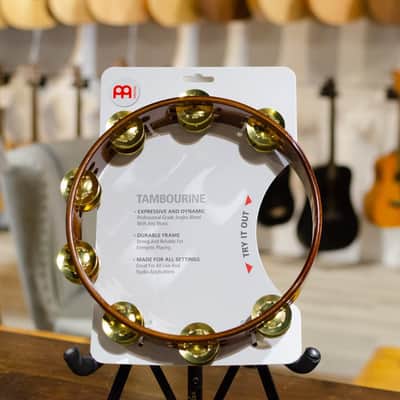 Meinl African Brown Wood Tambourine Brass Jingles image 3