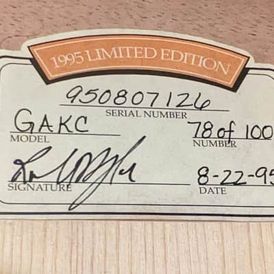 1995 Taylor GA-KC Limited Edition Grand Auditorium "Hawaiian Koa"  Natural, Dead Mint ! OHSC & Factory Shipping Box ! image 9