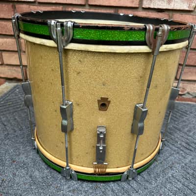Vintage WFL LUDWIG 12x15 Parade Marching Mid-50's Snare Drum Mahogany 3PLY Silver Sparkle image 18